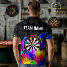 Load image into Gallery viewer, Funny Dartboard Colorful Grunge Dart Shirts For Men | Darts Team Jerseys – Polo &amp; Quarter Zip TDM3964