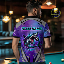 Load image into Gallery viewer, Personalized Shark 8 Ball Pool Billiard Shirt For Men Custom Purple Blue Billiard Team Jersey TDM4367