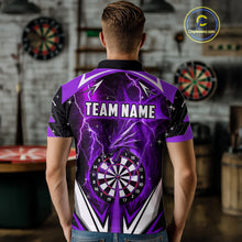 Load image into Gallery viewer, Purple Darts Jerseys Custom Thunder Lightning Dragon Dart Shirt Team Polo &amp; Quarter Zip For Men TDM4316