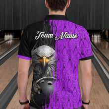 Load image into Gallery viewer, Purple Eagle Bowling Custom Men Bowling Shirt Polo &amp; Quarter-Zip Bowling Team Jerseys HNT49