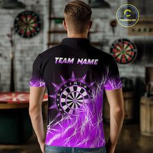 Load image into Gallery viewer, Purple Icy Lights Mens Darts Polo &amp; Quarter Zip Custom Dart Shirts For Team Darts Jerseys Outfit TDM4149