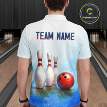 Load image into Gallery viewer, Watercolor Blue Bowling Shirts for Men Women Team Bowling Jersey for Bowlers MBL142