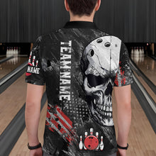 Load image into Gallery viewer, Custom Bowling Shirt for Men Skull Bowling Jersey Bowling Team League Polo Shirt QZT47-3