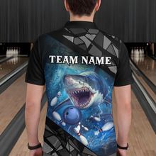 Load image into Gallery viewer, Custom Shark Bowling League Shirts For Men, Personalized Bowling Team Jerseys Polo &amp; Quarter-Zip HNT36