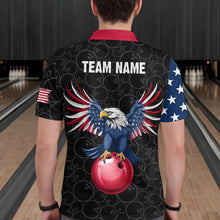 Load image into Gallery viewer, Custom American Bowling Polo Shirt for Men &amp; Women Eagle Bowling Jersey Team League Black BDT548