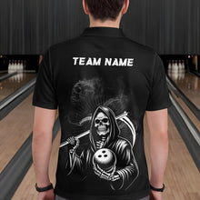 Load image into Gallery viewer, Custom Bowling Shirt Skull Bowling Polo Shirt for Men Bowling Team League QZT299