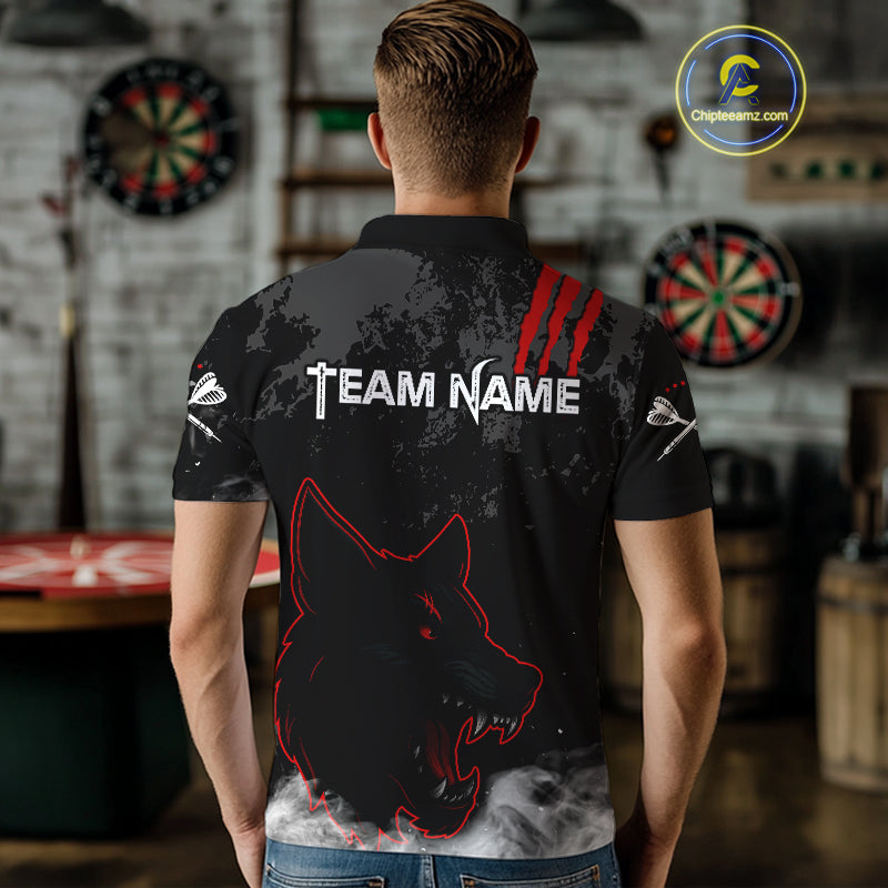 Black Darts Wolf Shirt Grunge Pattern For Men - Custom Team & Player Name NYN0353