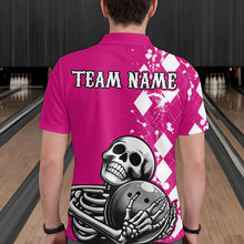 Load image into Gallery viewer, Skull Bowling Shirt for Men Custom Bowling Jersey Bowling Polo Shirt QZT245