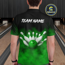 Load image into Gallery viewer, Green Smoke Bowling Shirts for Men Women Team Personalized Bowling Polo and Quarter Zip MBL130