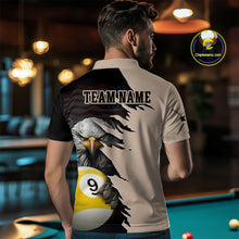 Load image into Gallery viewer, Personalized 9 Ball American Flag Eagle Billiard Shirts for Men Billiard Team Shirts NNT69