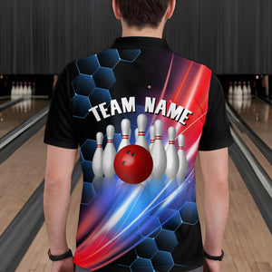 Bowling Polo Shirt Men Custom Bowling Shirt For Team Personalized Black Bowling Jerseys BDT09