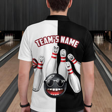 Load image into Gallery viewer, US Flag Bowling Shirt Funny Black &amp; White Bowling Jersey Men Polo Performance Bowling Shirt QZT263