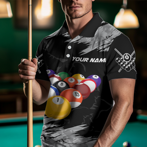 Personalized Billiard Shirt Billiard Jersey for Men Billiard Gifts for Men Team 8 Ball Pool Billiard Polo & 1/4 Zip NNT13