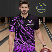Load image into Gallery viewer, Purple Vintage Bowling Custom Men Bowling Shirt Polo &amp; Quarter-Zip Bowling Team Jerseys HNT69