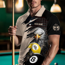 Load image into Gallery viewer, Personalized American Flag Eagle 8 &amp; 9 Billiard Jersey for Men Billiard Shirt Polo &amp; 1/4 Zip NNT38