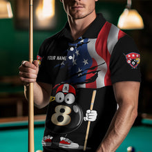 Load image into Gallery viewer, US Flag Billiard Shirt Funny 8 Ball Billiard Jersey Men Performance Billiard Shirt for Men Team Polo &amp; 1/4 Zip NNT12