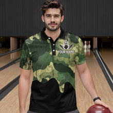 Load image into Gallery viewer, Personalized Camouflage Bowling Shirt for Men Women American Flag Polo Bowling Team Jersey QZT678