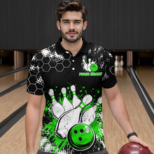 Load image into Gallery viewer, Green Watercolor Bowling Shirts Men Women Team Custom Bowling Polo &amp; 1/4 Zip Shirt MBL60