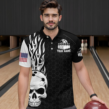 Load image into Gallery viewer, Custom Bowling Polo Shirt for Men Women Skull Bowling Jersey Bowling Team League QZT47-4