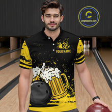 Load image into Gallery viewer, Custom Funny Beer Bowling Men Shirts Bowling Uniform Polo &amp; 1/4 Zip Bowling Team Jerseys HNT98