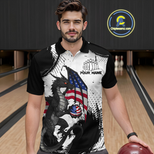 Load image into Gallery viewer, Black &amp; White Polo Bowling Team Jersey Custom American Dragon Bowling Shirt for Men Women QZT687