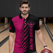Load image into Gallery viewer, Custom Pink Bowling Shirts for Men Women Team Bowling Polo &amp; 1/4 Zip Shirt MBL48