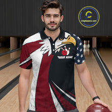 Load image into Gallery viewer, Eagel Bowling Custom Men Bowling Shirt Polo &amp; Quarter-Zip Bowling Team Jerseys HNT63