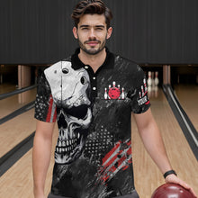 Load image into Gallery viewer, Custom Bowling Shirt for Men Skull Bowling Jersey Bowling Team League Polo Shirt QZT47-3