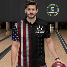 Load image into Gallery viewer, Custom American Bowling Polo Shirt Patriotic Bowling Jersey for Men Women QZT683