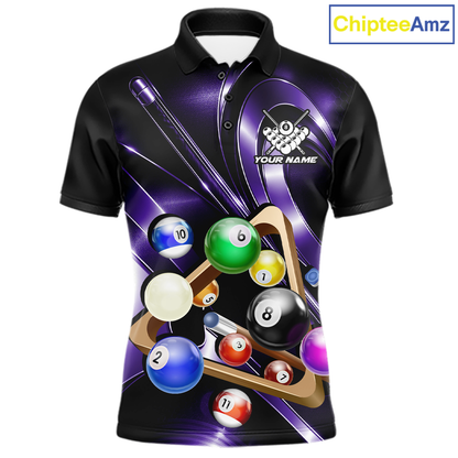 Custom Ball Pool Shirts Purple Billiard Shirt for Men Billiard Team Jersey Billiard League NNT180