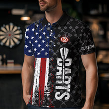 Load image into Gallery viewer, Grunge American Flag Custom Darts Shirt For Men, Darts Jersey Pocket Option TDM3798