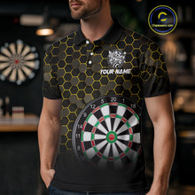 Load image into Gallery viewer, Funny Bee Hexagon Dart Shirts For Men – Custom Darts Team Polo &amp; Quarter Zip Jerseys TDM4003