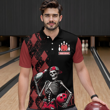 Load image into Gallery viewer, Custom Bowling Polo Shirt for Men Women Skull Bowling Jersey Bowling Team League QZT47-6