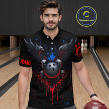 Load image into Gallery viewer, Custom Eagle Skull Bowling Men Shirts Bowling Uniform Polo &amp; 1/4 Zip Bowling Team Jerseys HNT102