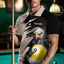 Load image into Gallery viewer, Personalized 9 Ball American Flag Eagle Billiard Shirts for Men Billiard Team Shirts NNT69