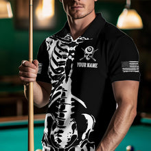 Load image into Gallery viewer, Custom Skull Bone 8 Ball Billiard Shirts for Men Billiard Team Jerseys Polo &amp; 1/4 Zip Shirts NNT47