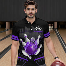 Load image into Gallery viewer, Custom Flame Bowling Jersey For Men Bowling Team Shirt League Bowling Polo Shirt BDT303
