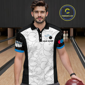 Custom Blue Dragon Bowling Shirts for Men Women Team Bowling Polo & Quarter Zip MBL86