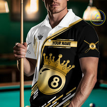 Load image into Gallery viewer, Personalized Golden 8 Ball Pool Crown Billiard Shirt For Men Custom Billiard Team Jerseys Uniform TDM4182