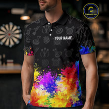 Load image into Gallery viewer, Funny Dartboard Colorful Grunge Dart Shirts For Men | Darts Team Jerseys – Polo &amp; Quarter Zip TDM3964