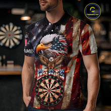 Load image into Gallery viewer, Vintage American Flag Eagle Dart Shirt For Men Custom Patriotic Darts Team Jersey Polo &amp; 1/4 Zip TDM4044