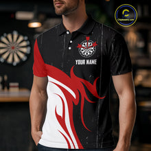 Load image into Gallery viewer, Red Skull Dartboard Grunge Custom Dart Shirt For Men, Dart Team Jerseys NYN0116