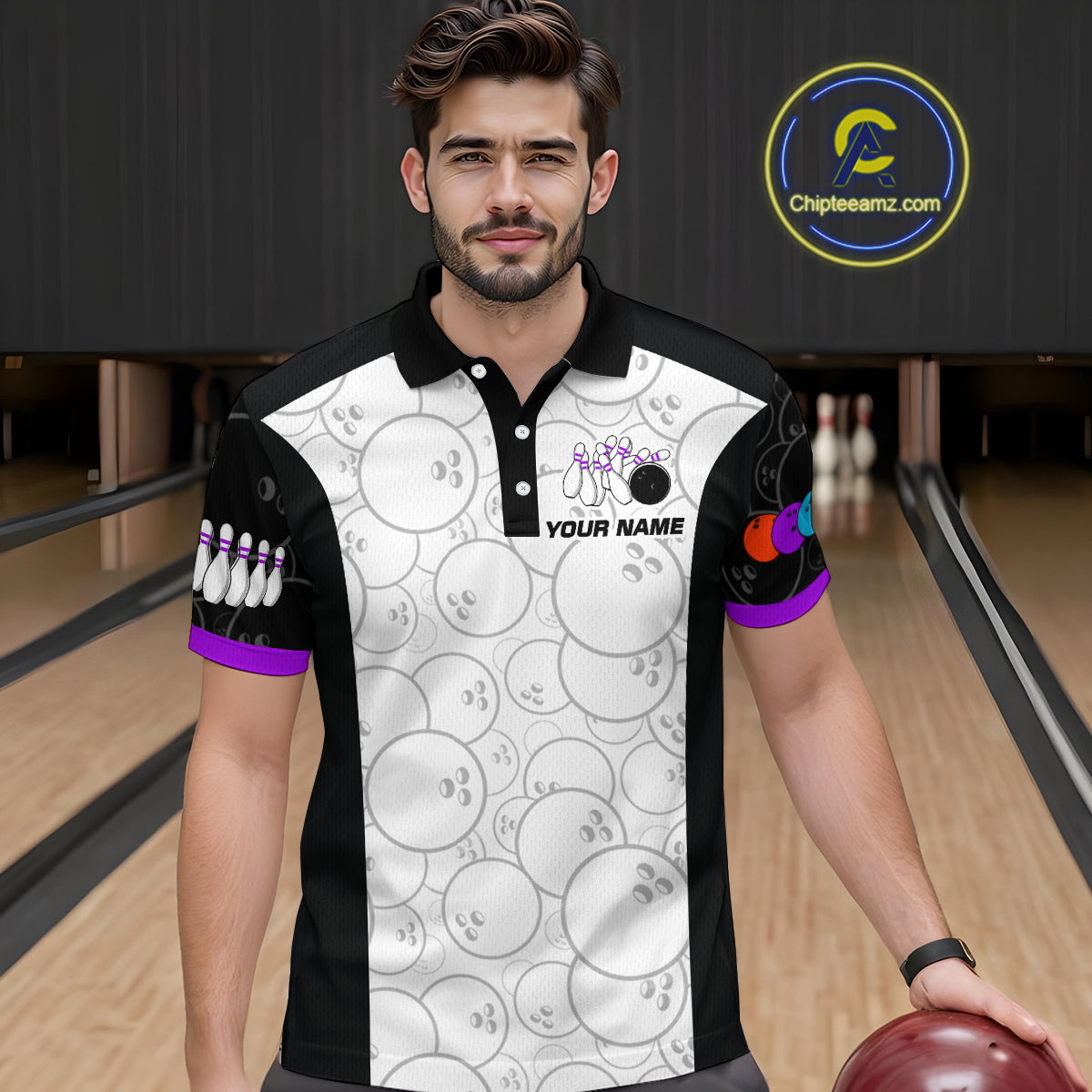Custom Purple Dragon Bowling Shirts for Men Women Team Bowling Polo & Quarter Zip MBL86