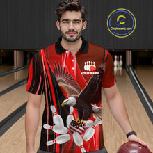 Load image into Gallery viewer, Custom Red Eagle Bowling Shirt for Men Women Team Bowling Polo Shirts &amp; 1/4 Zip MBL95