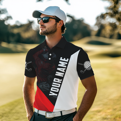 Custom Red Golf Polo Shirts for Men and Women's Matching Golf Shirts for Golfer MMG57