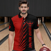 Load image into Gallery viewer, Custom Red Bowling Shirts for Men Women Team Bowling Polo &amp; 1/4 Zip Shirt MBL48