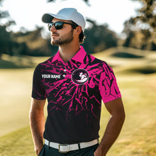 Load image into Gallery viewer, Pink Golf Polo Shirt Custom Golf Shirts for Men and Women Team Golf Apparel MMG58