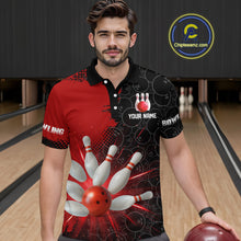 Load image into Gallery viewer, Custom Red&amp;Black Bowling Shirts for Men Women Team Bowling Polo and Quarter Zip MBL97