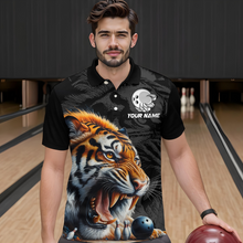 Load image into Gallery viewer, Custom Tiger Bowling Shirt Tiger Bowling Team League Unisex Quarter-Zip Bowling Outfit QZT638