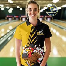 Load image into Gallery viewer, Yellow Turkey Bowling Shirts for Women Men Team Custom Bowling Jerseys Thanksgiving MBL180